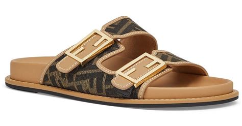 fendi feel dual strap slide sandal